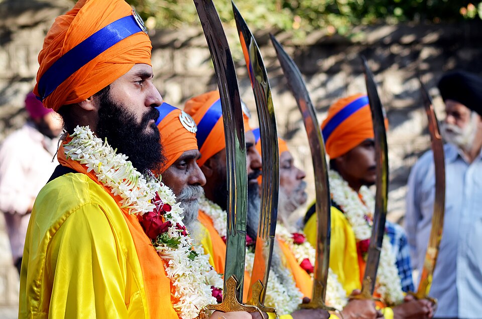 Nagar Kirtan procession with saffron turbans