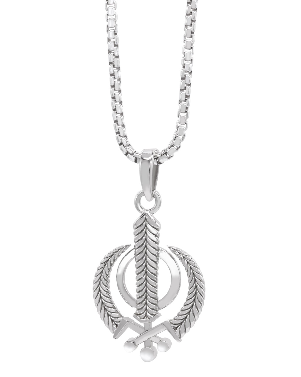 A sterling silver Khanda necklace